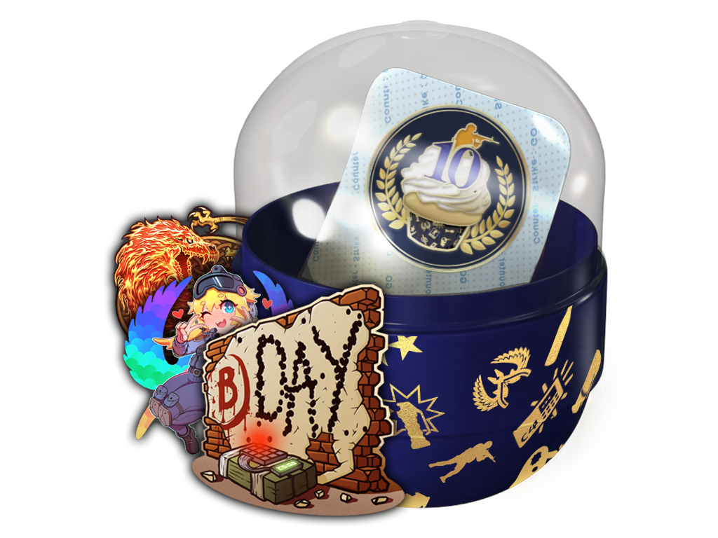 10 Year Birthday Sticker Capsule - Container - from 10 Year Birthday Sticker Capsule