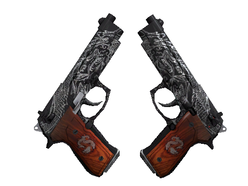Dual Berettas | Dualing Dragons (Well-Worn) - Mil-Spec - Weapon - from The Shadow Collection