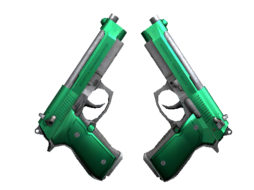 Dual Berettas | Emerald (Minimal Wear) - Mil-Spec - Weapon - from The Canals Collection