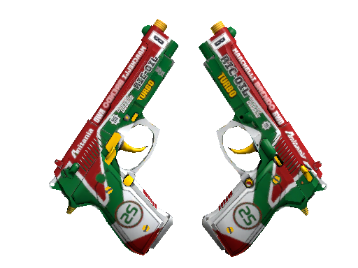 Dual Berettas | Twin Turbo (Well-Worn) - Classified - Weapon - from The 2018 Inferno Collection
