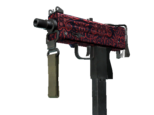 MAC-10 | Red Filigree (Well-Worn) - Restricted - Weapon - from The Canals Collection