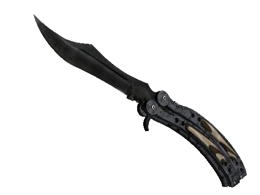 ★ StatTrak™ Butterfly Knife | Black Laminate (Battle-Scarred) - Covert - Knife - from The Breakout Collection