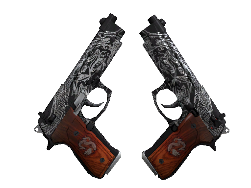 StatTrak™ Dual Berettas | Dualing Dragons (Battle-Scarred) - Mil-Spec - Weapon - from The Shadow Collection