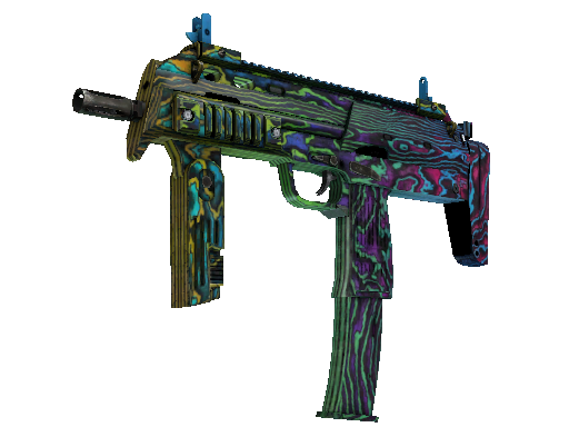 StatTrak™ MP7 | Neon Ply (Well-Worn) - Restricted - Weapon - from The Shattered Web Collection