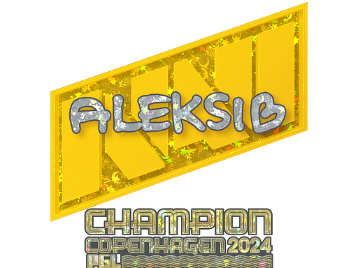 Sticker | Aleksib (Glitter, Champion) | Copenhagen 2024 - Remarkable - Sticker - from Copenhagen 2024 Player Autographs