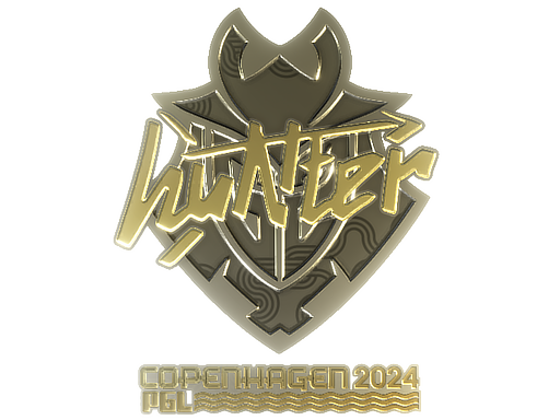 Sticker | huNter- (Gold) | Copenhagen 2024 - Extraordinary - Sticker - from Copenhagen 2024 Player Autographs