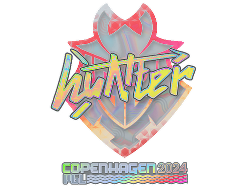 Sticker | huNter- (Holo) | Copenhagen 2024 - Exotic - Sticker - from Copenhagen 2024 Player Autographs