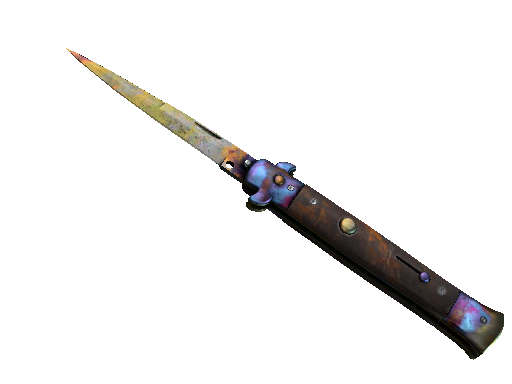 ★ Stiletto Knife | Case Hardened (Well-Worn) - Covert - Knife
